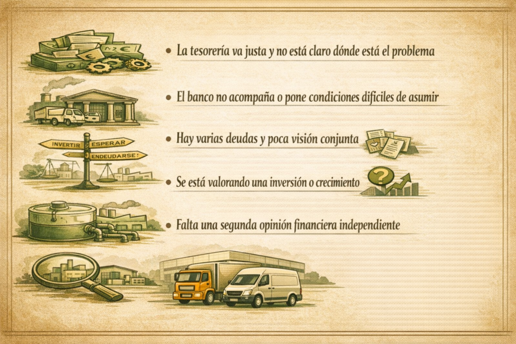 Consultoria financiera tesorería banco deudas optimización crecimiento tensiones caja dinero